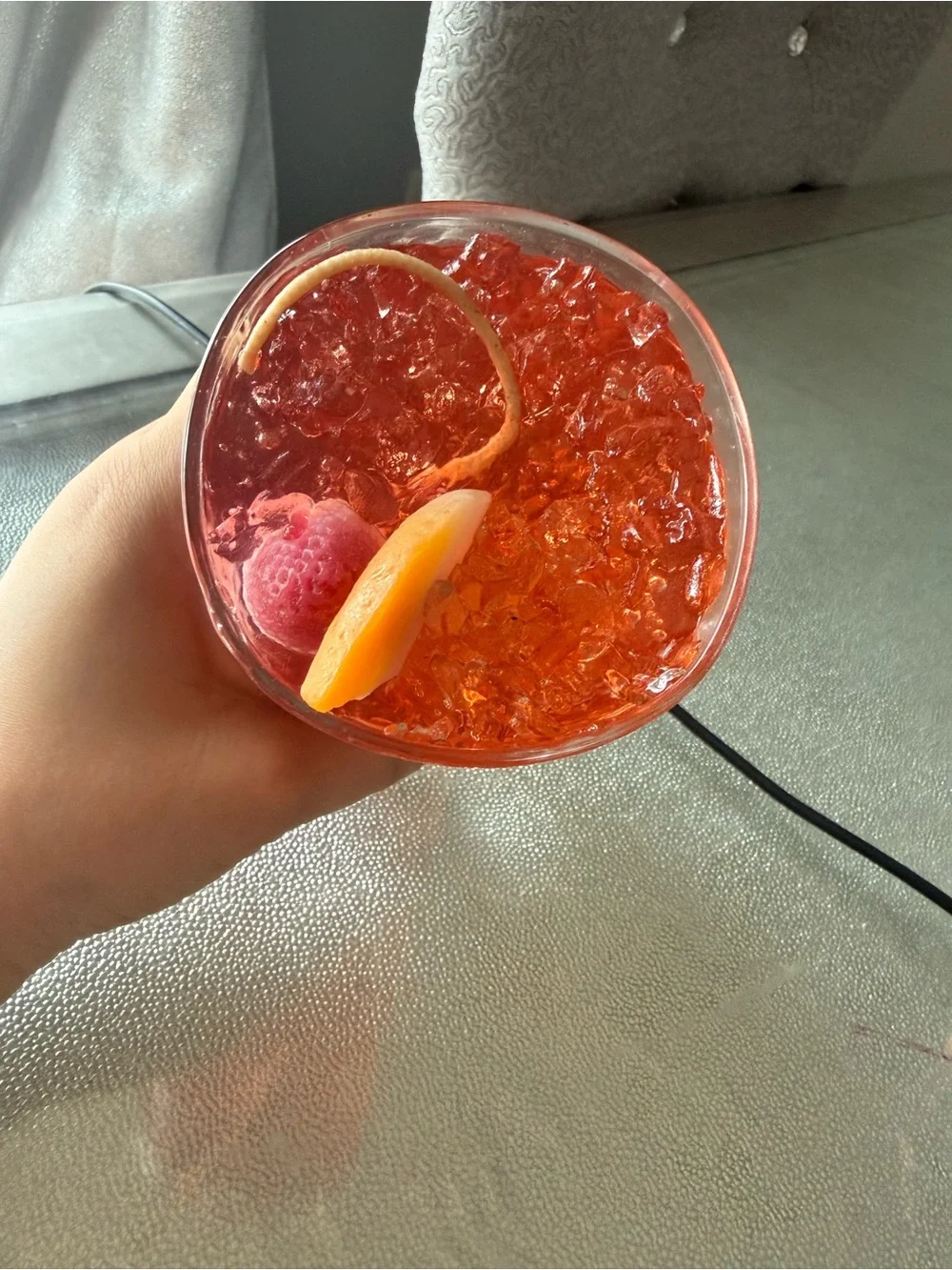 Custom made Candle with real fruits Strawberry and orange